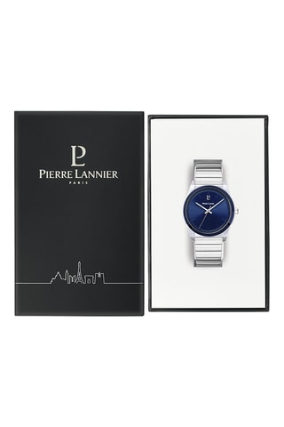 Reloj de cuarzo de acero Candide - Plateado y azul marino