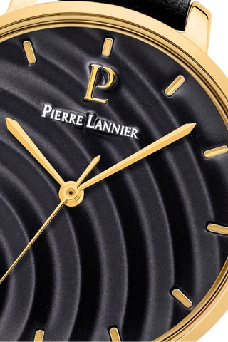 Reloj de cuarzo de piel Betty - Negro y dorado