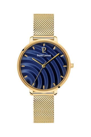 Reloj de cuarzo de acero Betty - Dorado y azul marino