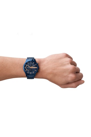 Reloj de cuarzo de acero - Azul - Cronógrafo