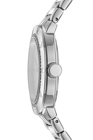 Reloj de cuarzo de acero - Plateado y blanco