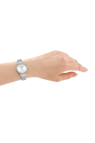 Reloj de cuarzo de acero - Plateado