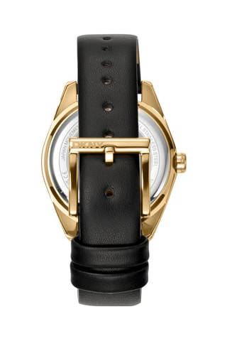 Reloj de cuarzo de piel - Negro y dorado