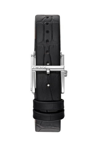 Reloj de cuarzo de piel - Negro y plateado