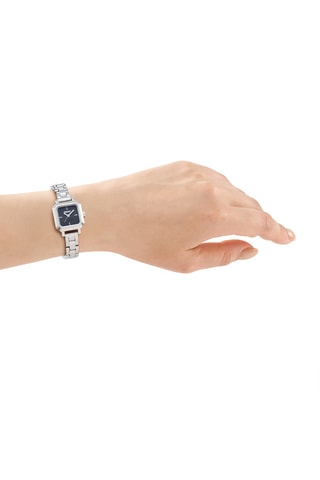 Reloj de cuarzo de acero - Plateado y negro