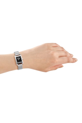 Reloj de cuarzo de acero - Plateado y negro