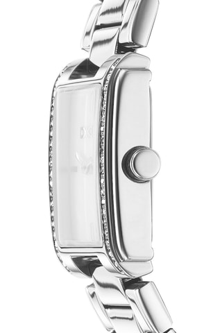 Reloj de cuarzo de acero - Plateado y blanco