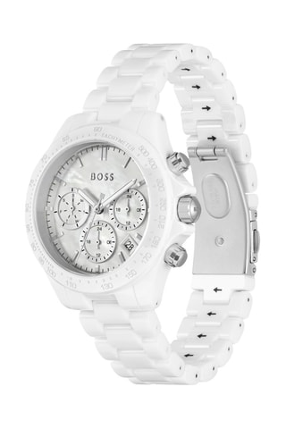Reloj de cuarzo de cerámica - Taquímetro y cronógrafo - Blanco