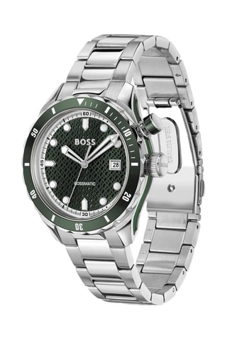 Reloj automático de acero - Plateado y verde