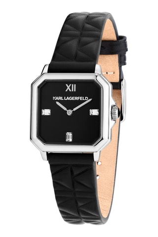 Reloj de cuarzo de piel - Negro