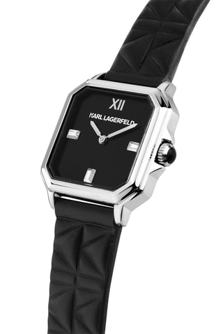 Reloj de cuarzo de piel - Negro
