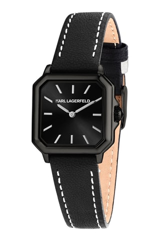 Reloj de cuarzo de piel - Negro