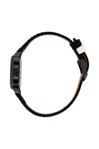 Reloj de cuarzo de piel - Negro
