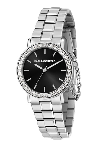 Reloj de cuarzo de acero - Plateado y negro