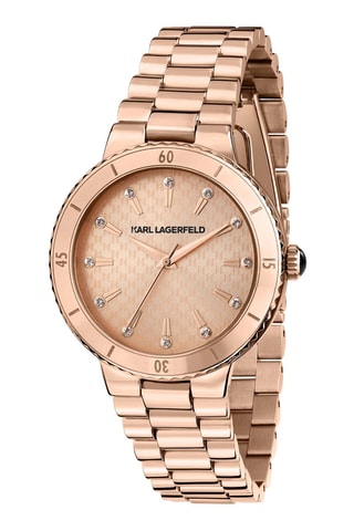 Reloj de cuarzo de acero - Rosa dorado
