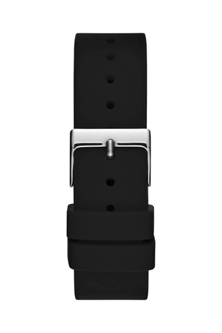 Reloj de cuarzo de piel - Negro y plateado