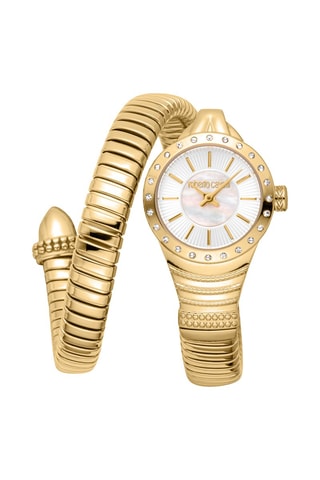 Reloj de cuarzo de acero y nácar Regina - Dorado y blanco