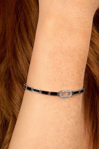 Pulsera - Plateado y negro