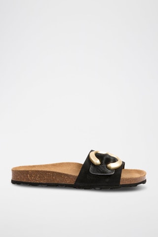 Mules em couro Preto