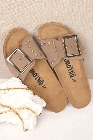 Mules em nobuck - Castanho