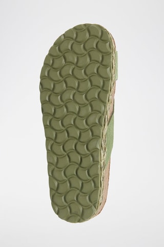 Mules com plataforma de nobuck - Verde