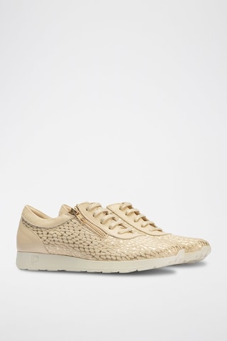 Sapatilhas em couro - Dourado - Dourado