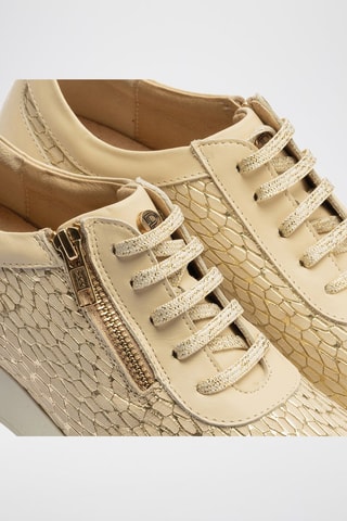 Sapatilhas em couro - Dourado - Dourado