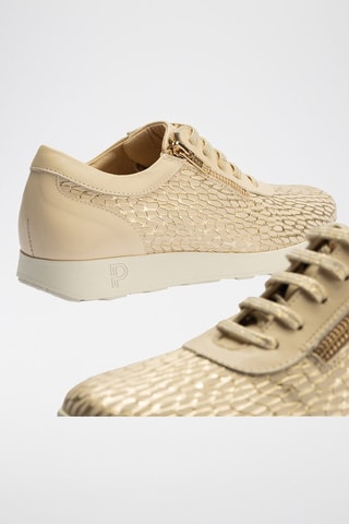 Sapatilhas em couro - Dourado - Dourado