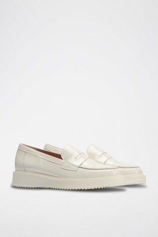 Mocassins em couro envernizado - Branco - Branco