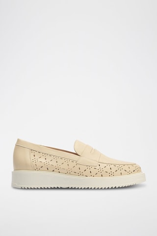 Mocassins em couro nappa - Bege - Bege
