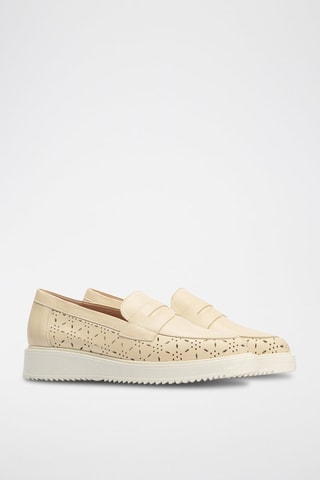Mocassins em couro nappa - Bege - Bege