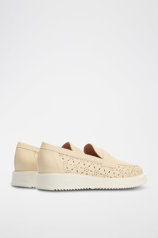 Mocassins em couro nappa - Bege - Bege