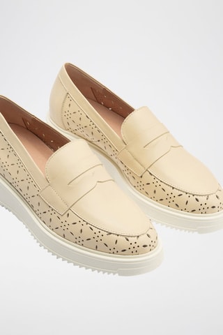 Mocassins em couro nappa - Bege - Bege