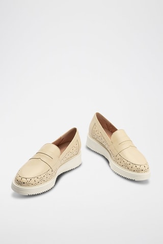 Mocassins em couro nappa - Bege - Bege