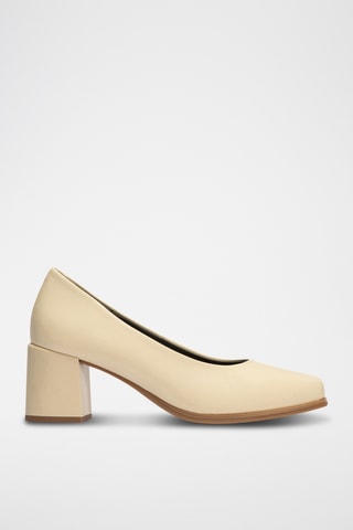 Sapatos de salto em couro - Bege