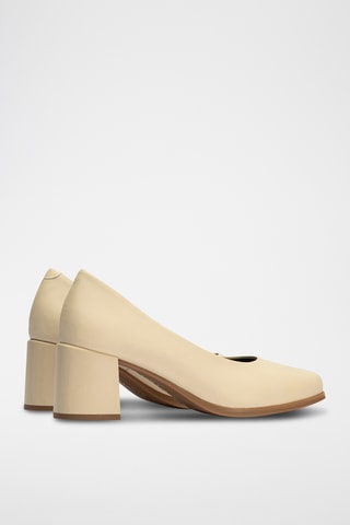 Sapatos de salto em couro - Bege
