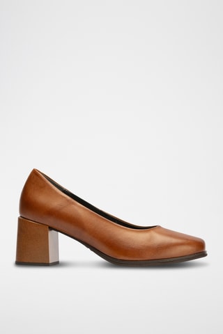 Sapatos de salto em couro - Bege