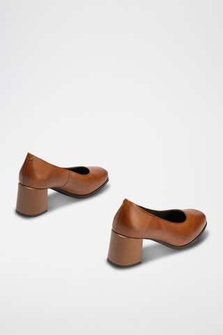 Sapatos de salto em couro - Bege