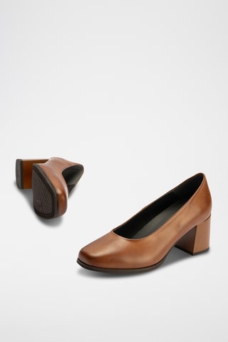 Sapatos de salto em couro - Bege