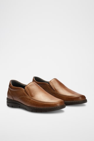 Mocassins em couro - Castanho