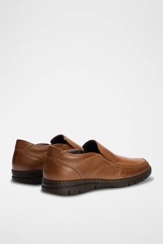 Mocassins em couro - Castanho