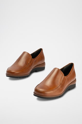 Mocassins em couro - Bege