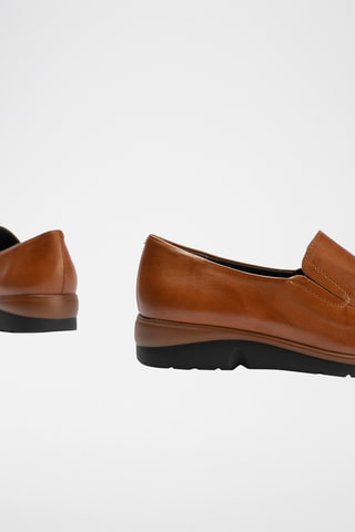 Mocassins em couro - Bege