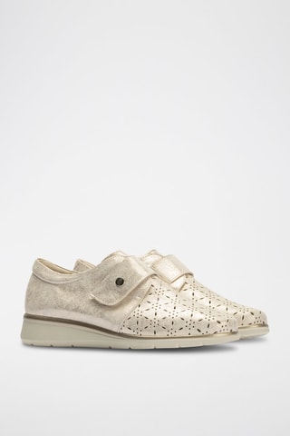 Sapatilhas em couro - Dourado - Dourado