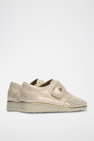 Sapatilhas em couro - Dourado - Dourado