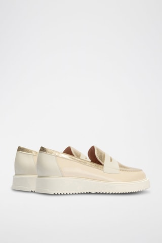 Mocassins em couro - Nude - Bege