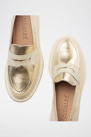Mocassins em couro - Nude - Bege