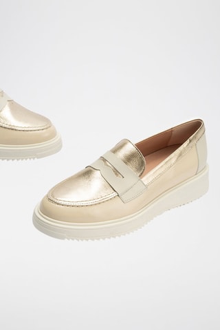 Mocassins em couro - Nude - Bege