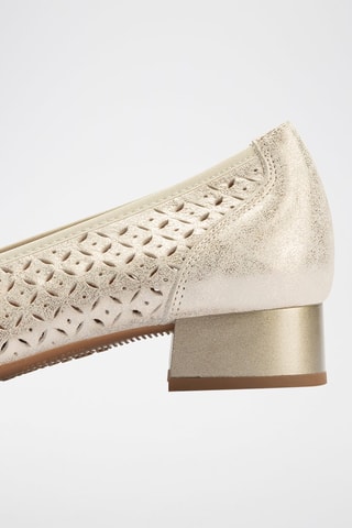 Sapatos de salto em couro - Dourado - Dourado