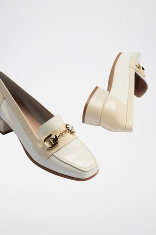 Mocassins em couro envernizado - Branco - Branco